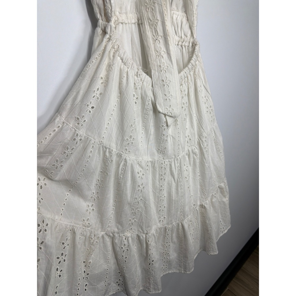 Angie White Eyelet Tiered Sundress Spaghetti Strap Medium - Picture 9 of 10